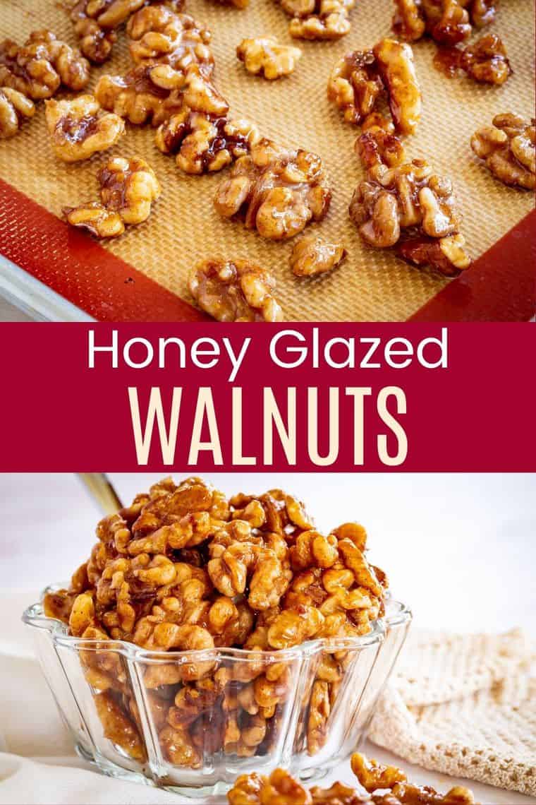 Honey Glazed Walnuts - easy to make with 4 ingredients!