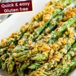 air fryer asparagus with a parmesan crumb topping