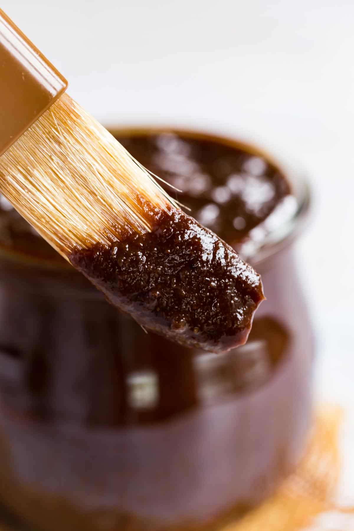 bbq sauce on a brush