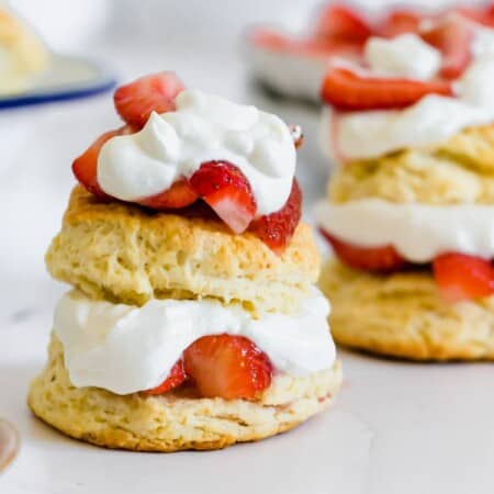 two gluten free strawberry shortcakes