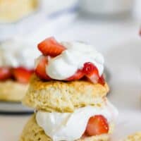 A Close-Up Shot of a Sweet Biscuit Strawberry Shortcake
