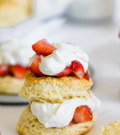 A Close-Up Shot of a Sweet Biscuit Strawberry Shortcake