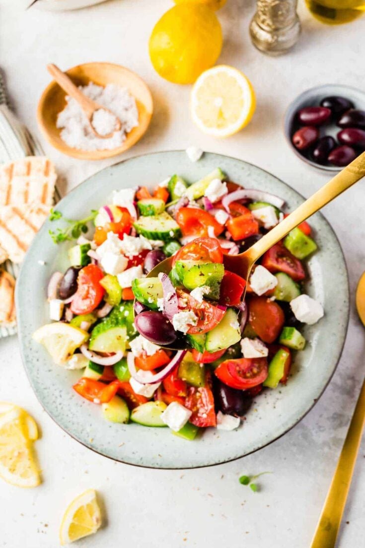 Classic Greek Salad - Easy & Fresh! | Cupcakes & Kale Chips