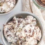 top of a bowl of nutella brownie ice cream