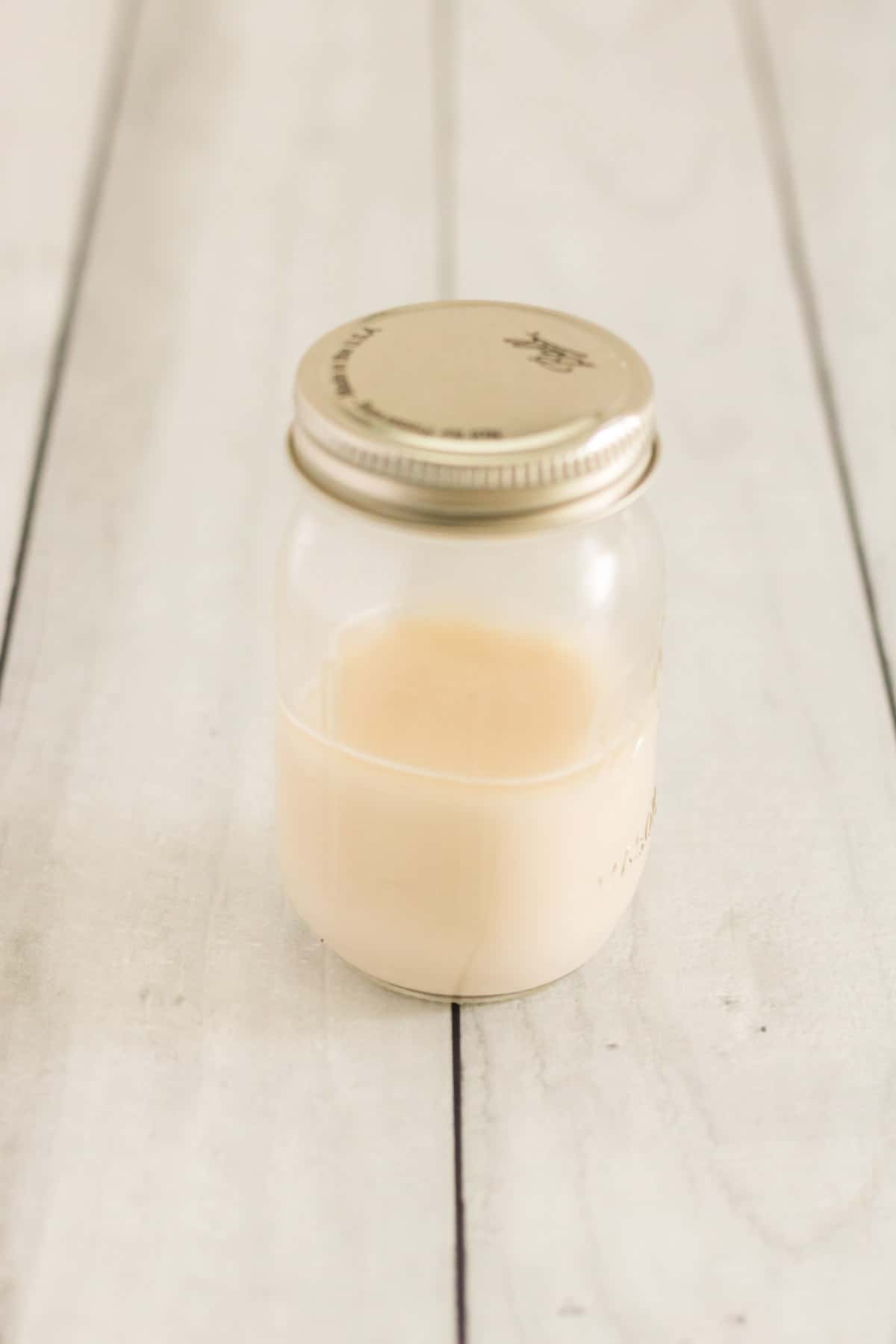 glass jar with cornstarch and chicken stock