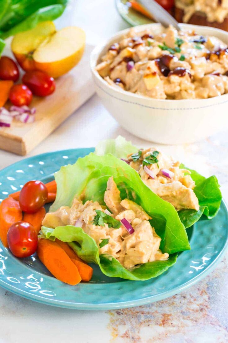 Honey BBQ Chicken Salad - made with Greek yogurt!