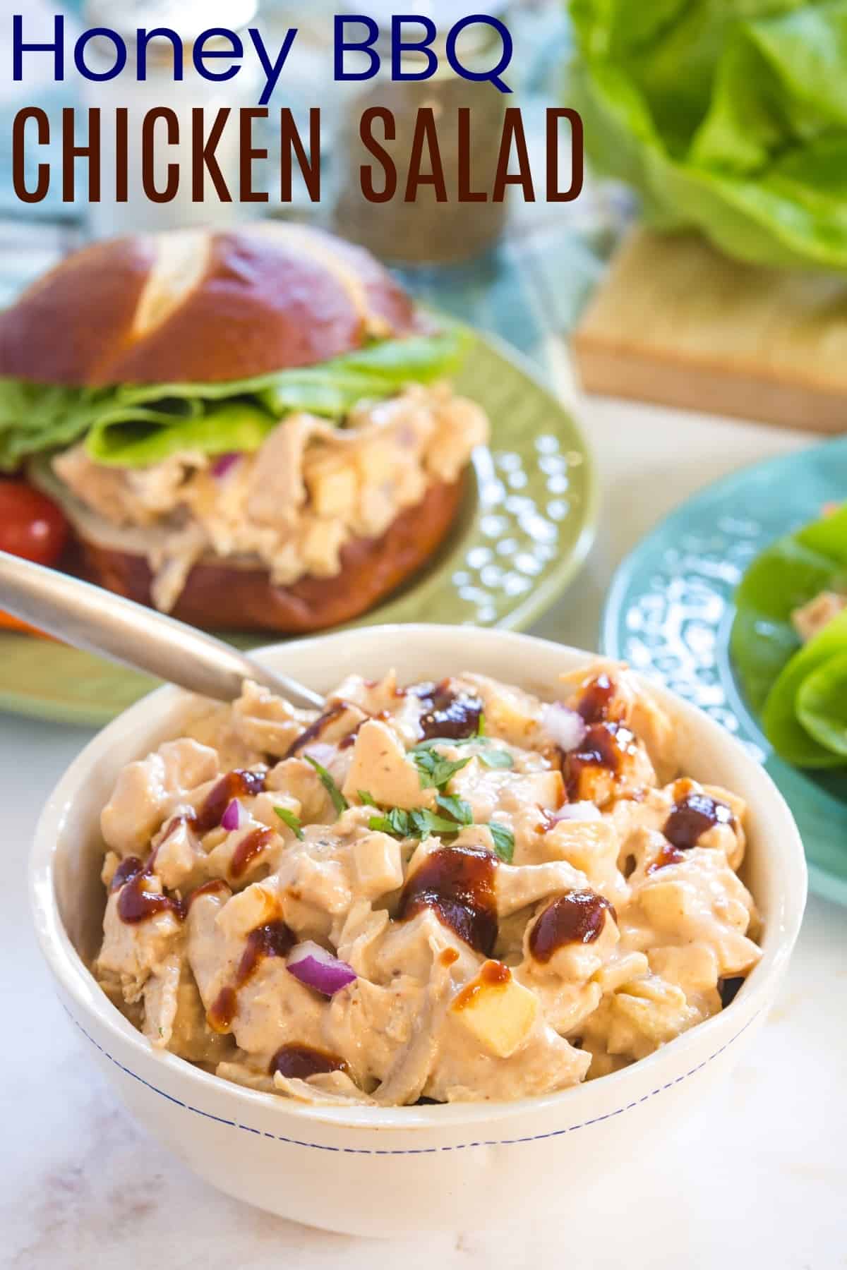 Honey BBQ Chicken Salad - made with Greek yogurt!