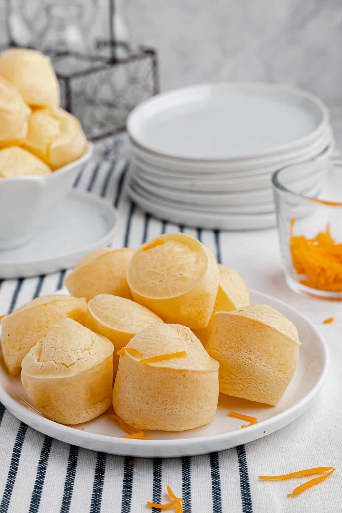 plate of brazilian cheese bread muffins