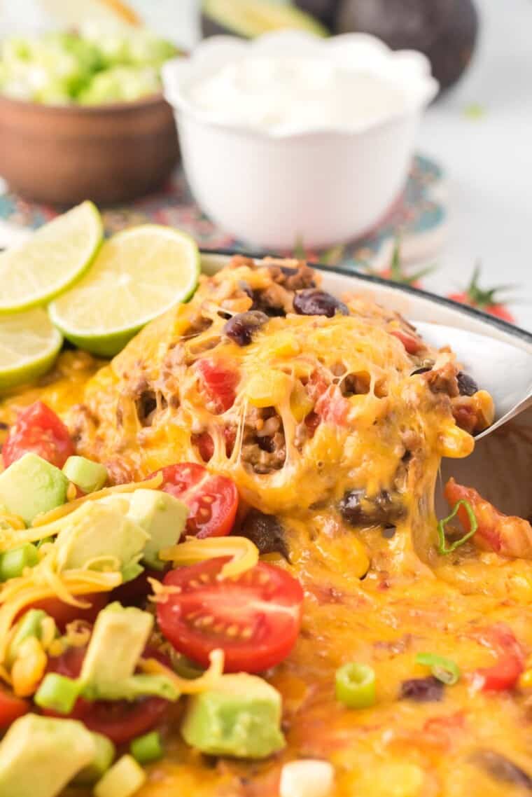 Mexican Ground Beef Taco Skillet Cupcakes & Kale Chips