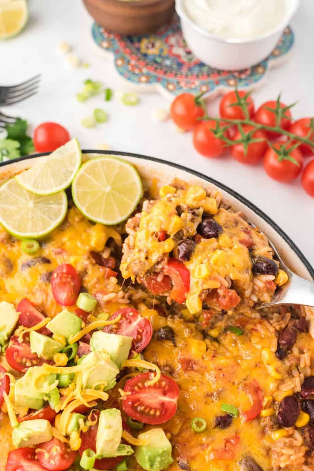 Mexican Ground Beef Taco Skillet Cupcakes & Kale Chips