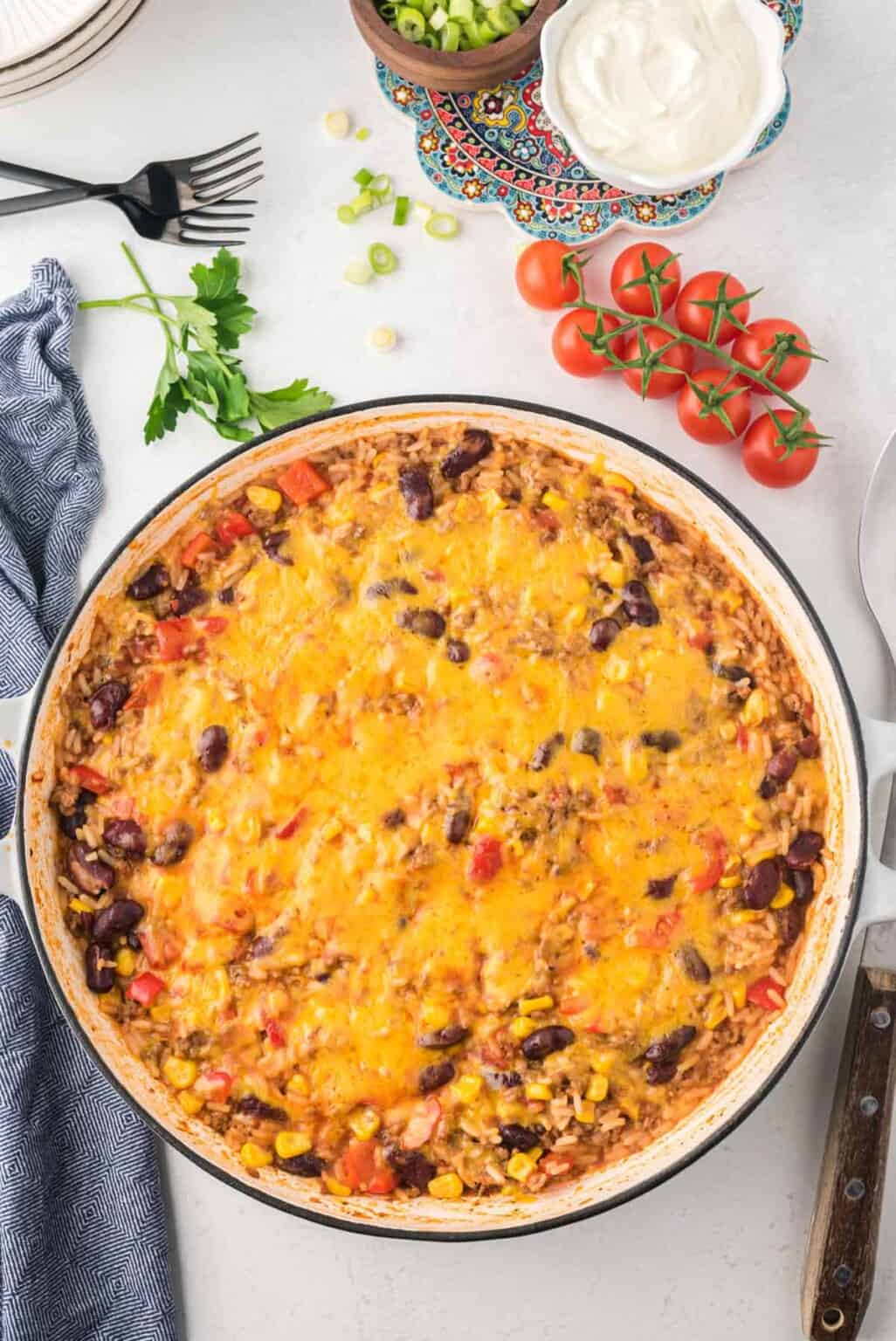 Mexican Ground Beef Taco Skillet Cupcakes & Kale Chips