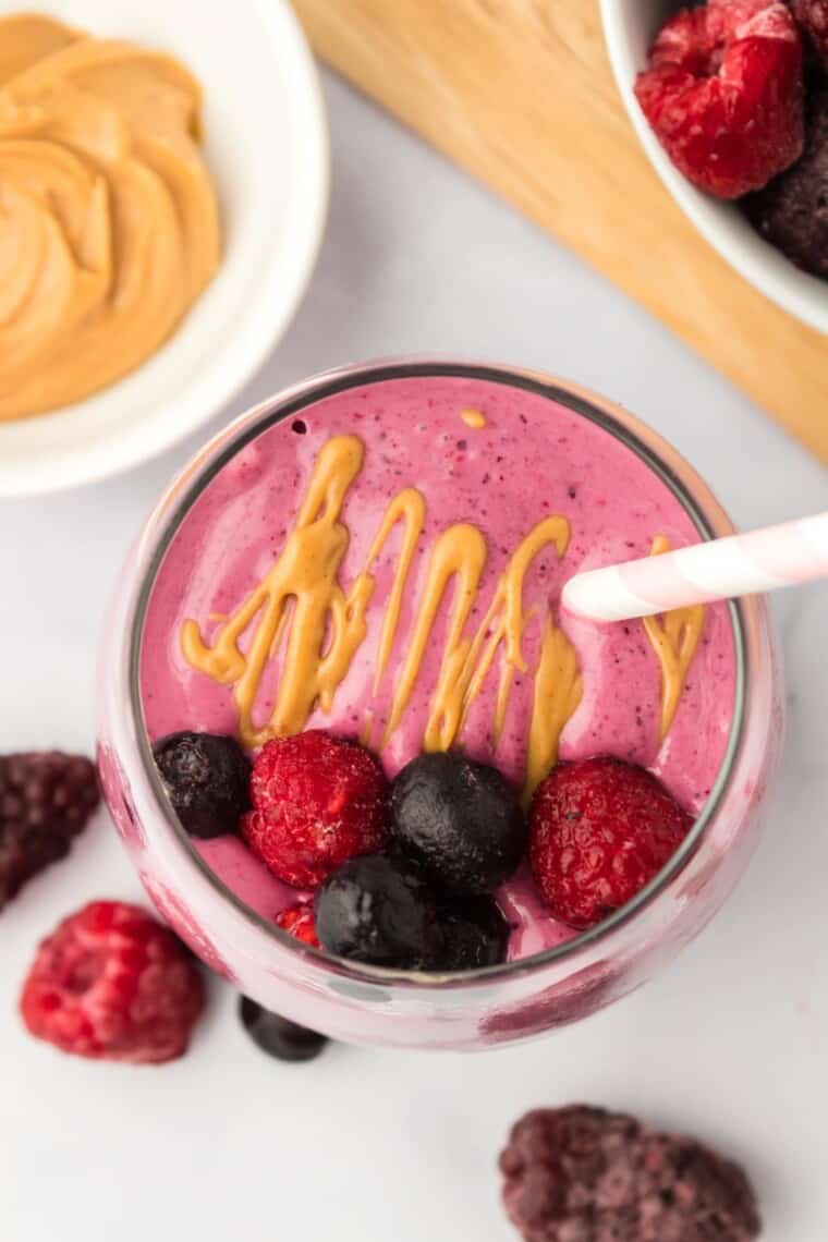 Peanut butter and jelly smoothie cupcakes kale chips