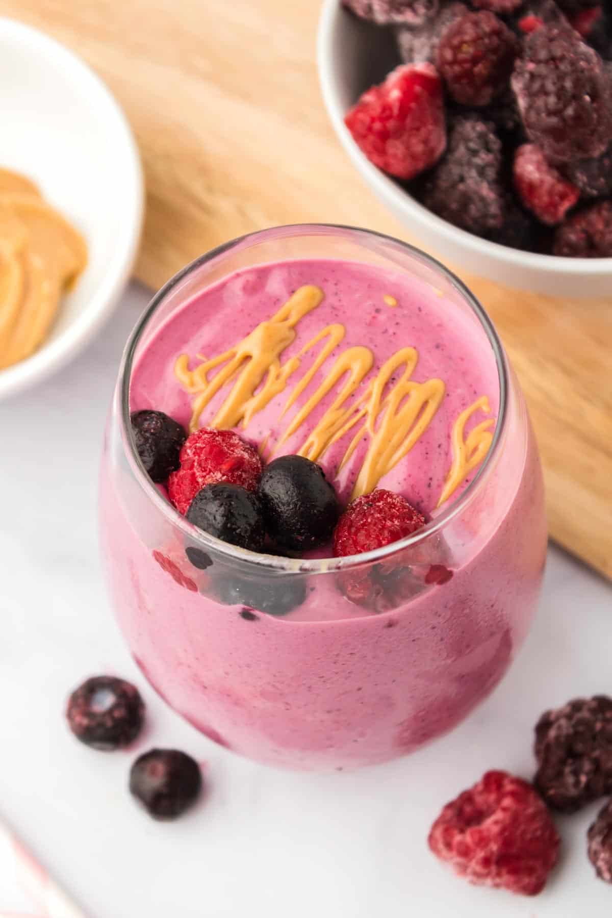 PB Berry Smoothie with Make-Ahead Yogurt Ice Cubes – Peanut Butter & Co. 