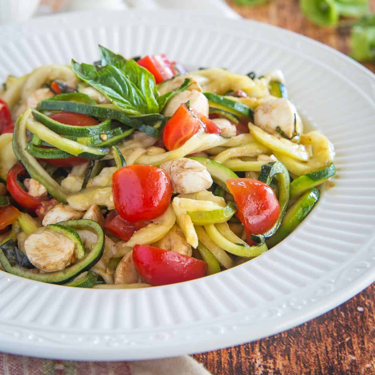 Caprese Zucchini Noodles | Cupcakes & Kale Chips