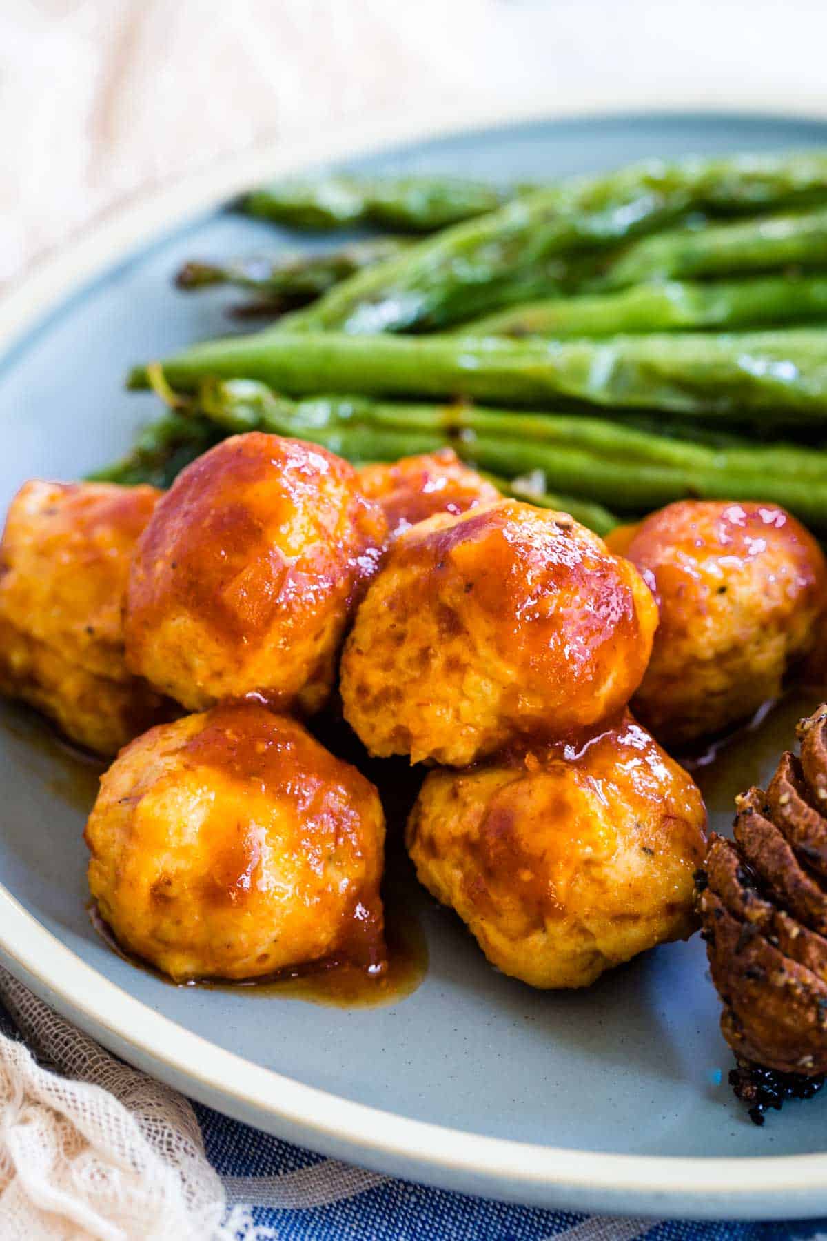 Easy Baked BBQ Turkey Meatballs | Cupcakes & Kale Chips