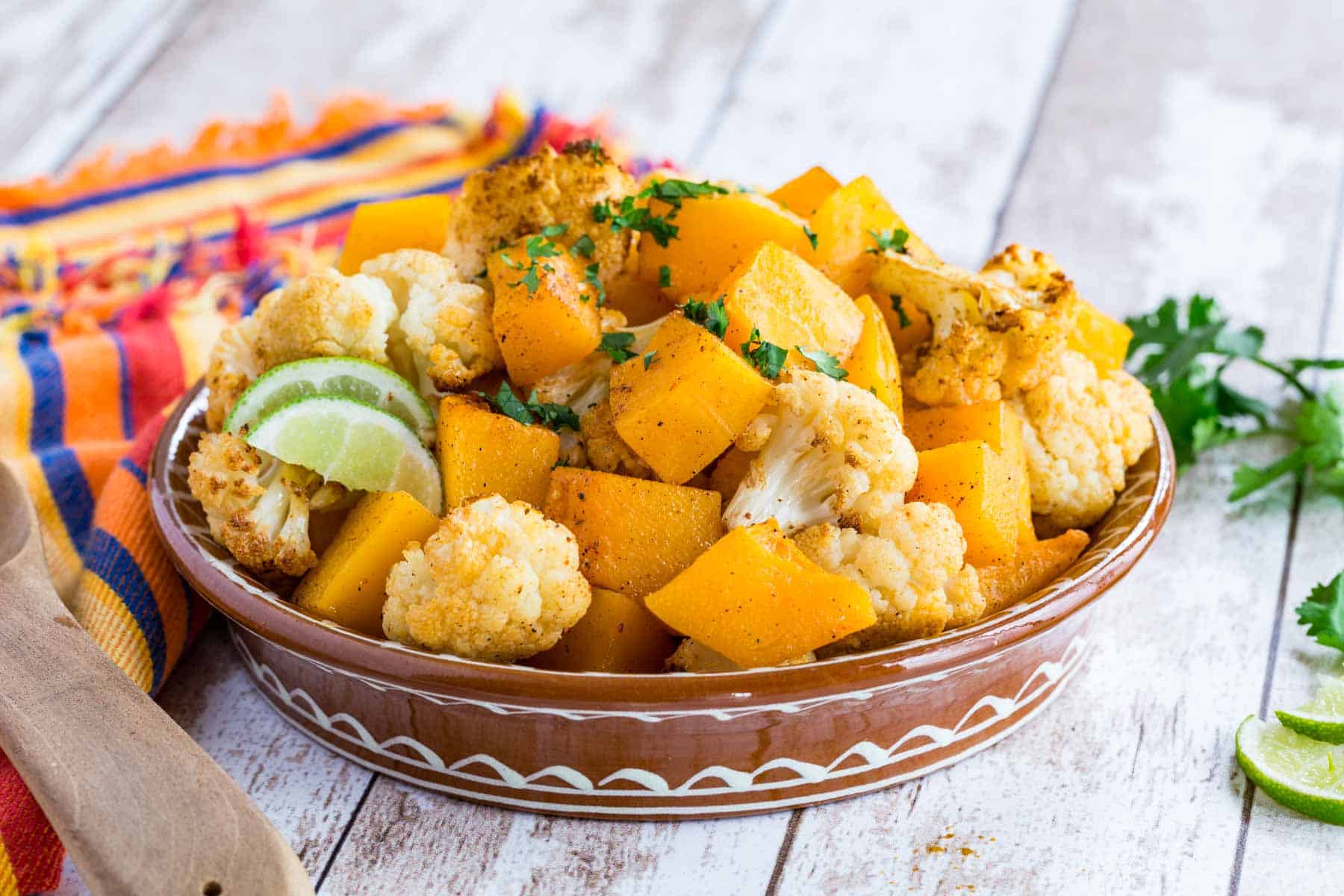 Spicy Roasted Cauliflower and Butternut Squash Cupcakes & Kale Chips