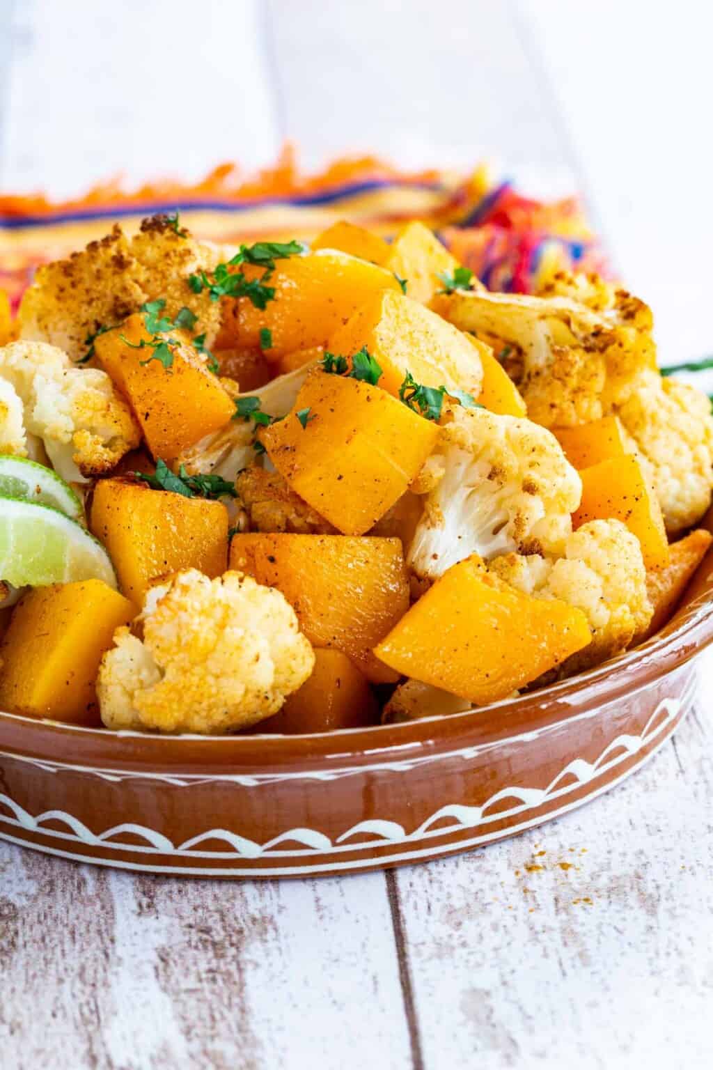 Spicy Roasted Cauliflower and Butternut Squash Cupcakes & Kale Chips