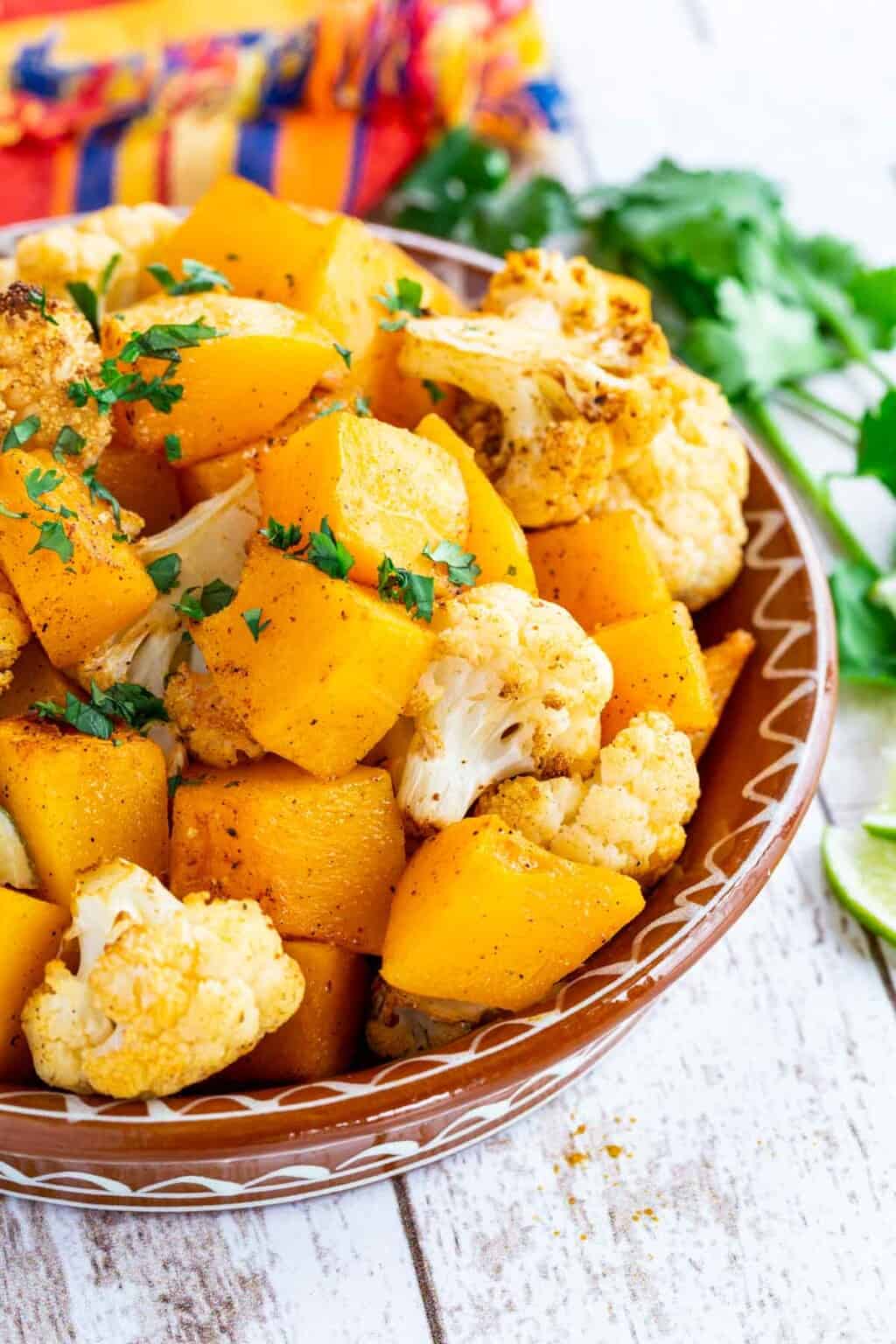 Spicy Roasted Cauliflower and Butternut Squash Cupcakes & Kale Chips