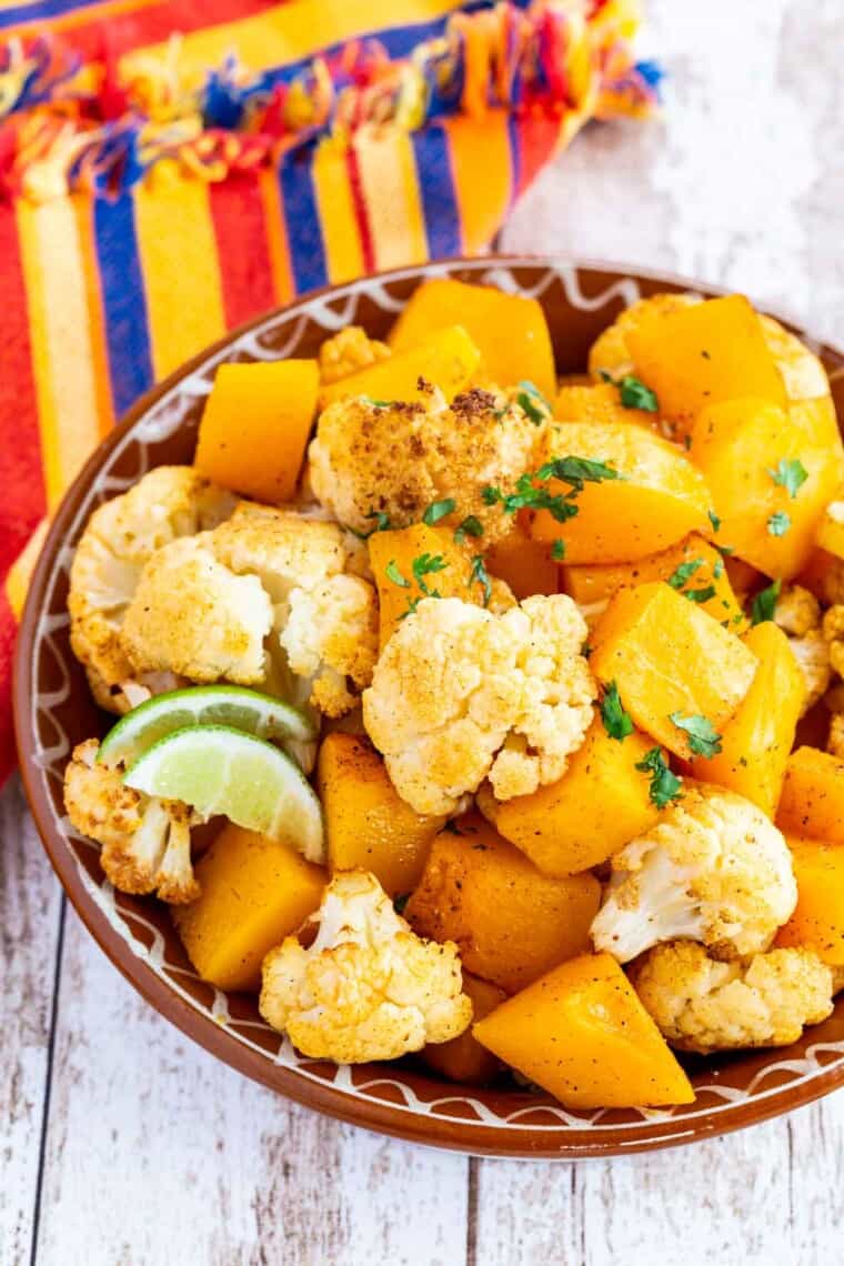 Spicy Roasted Cauliflower and Butternut Squash Cupcakes & Kale Chips