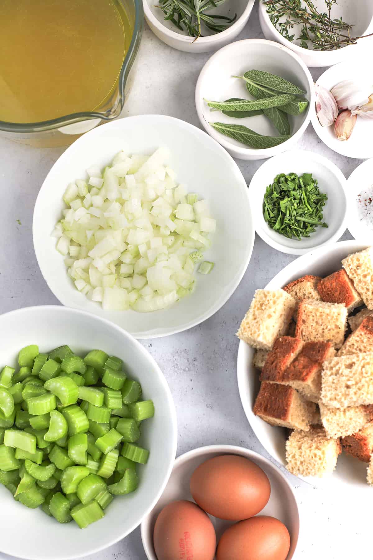 ingredients for gluten-free thanksgiving stuffing