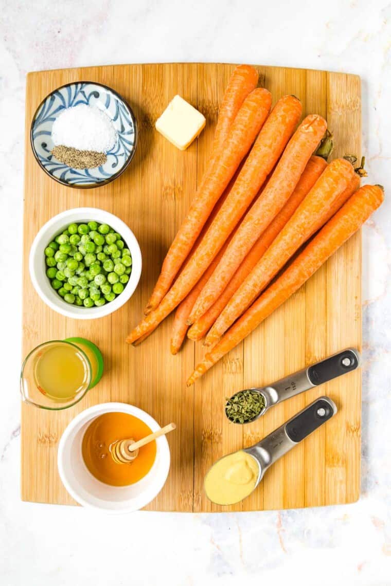 Honey Dijon Peas and Carrots easy side dish recipe!