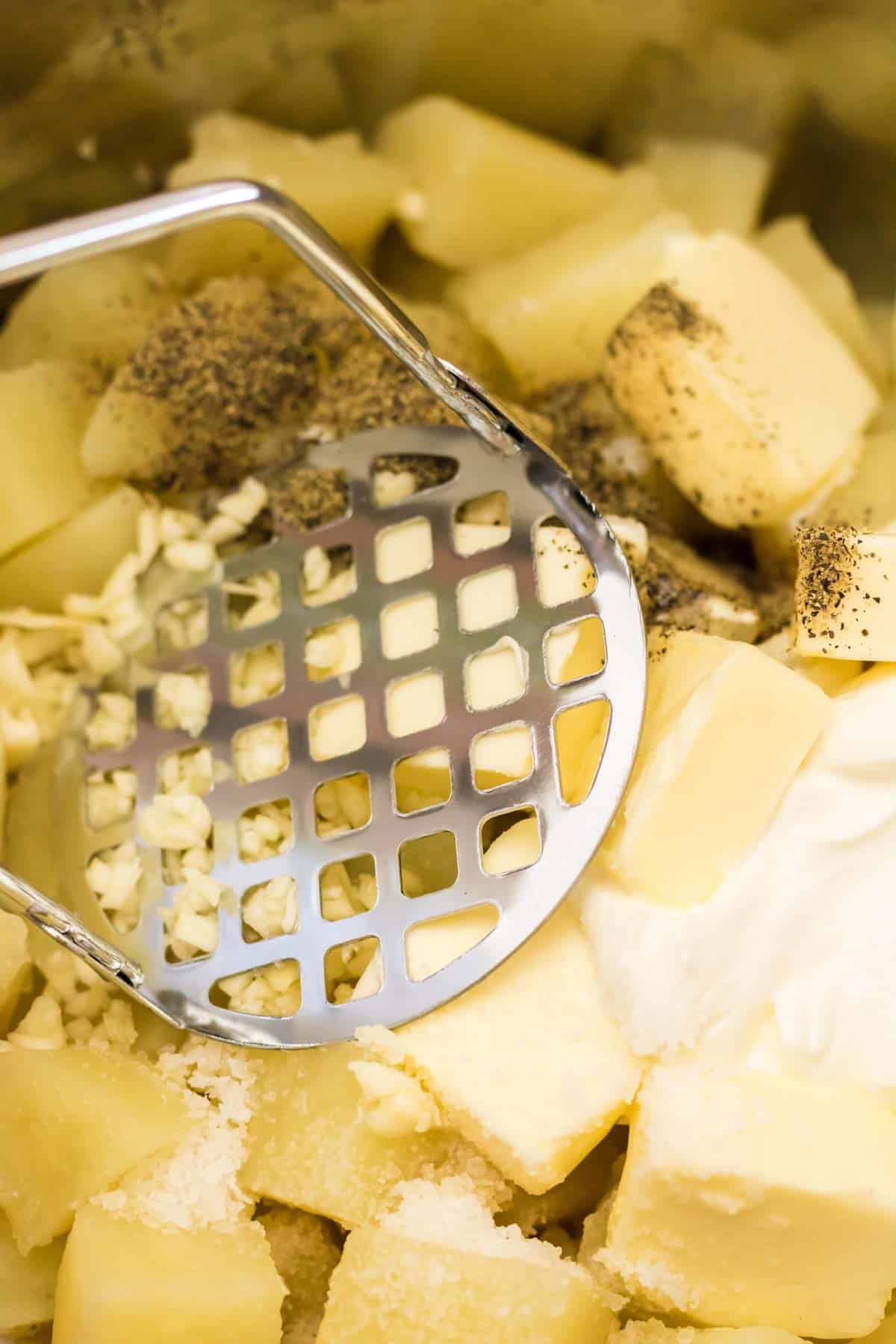 mashing potatoes in an instant pot