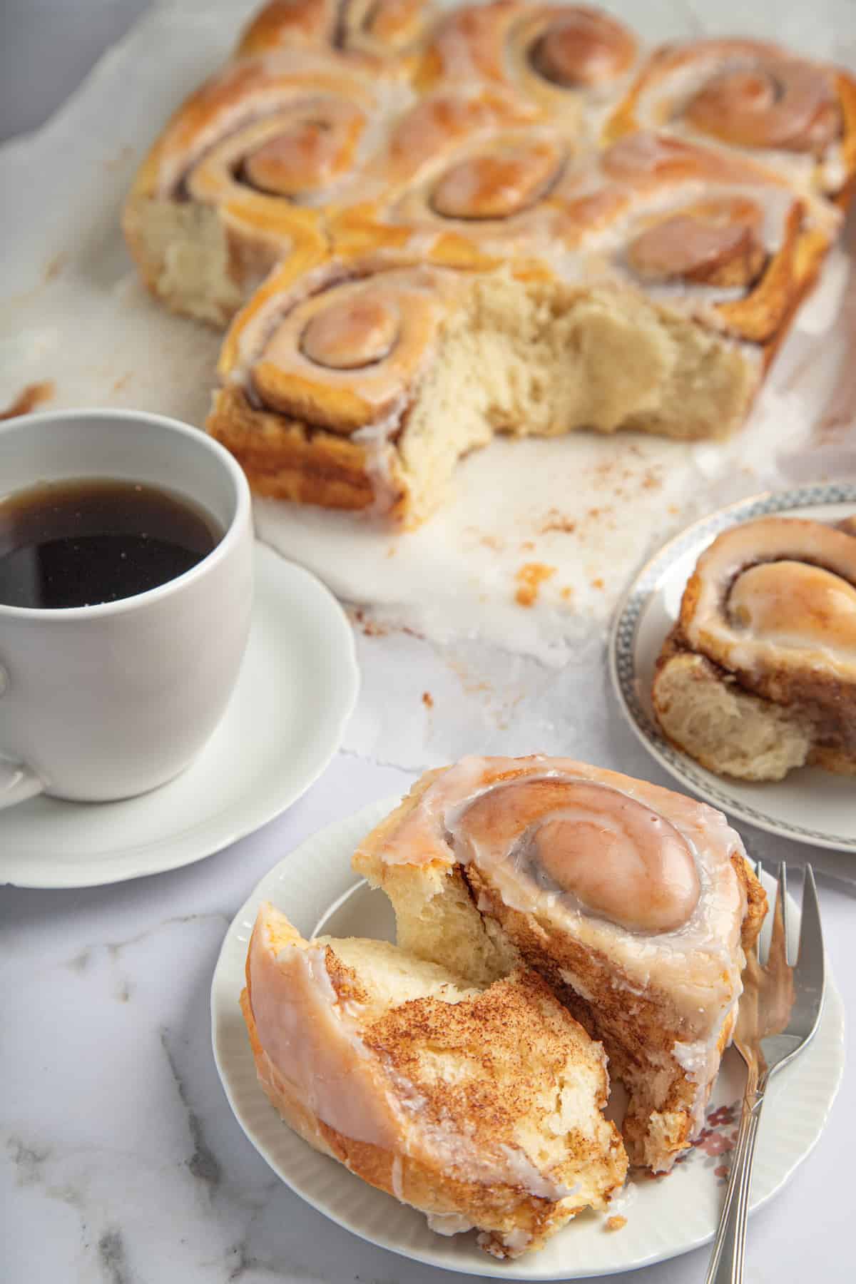 gluten free cinnamon rolls with coffee