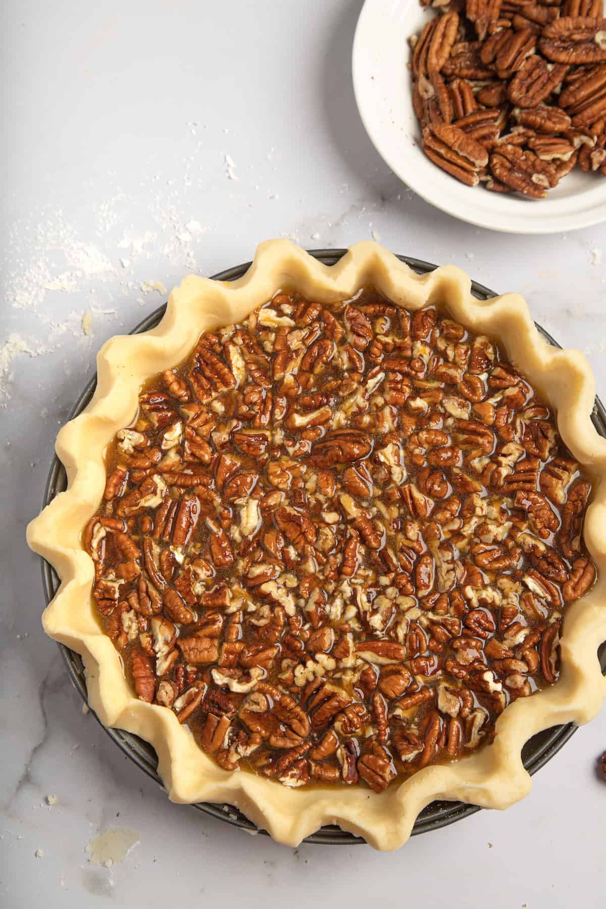 filled and unbaked pecan