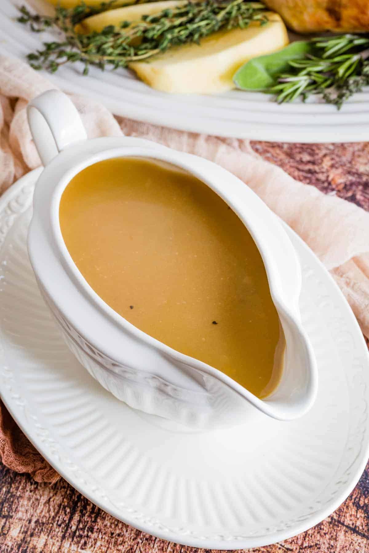 gravy in a sauce boat