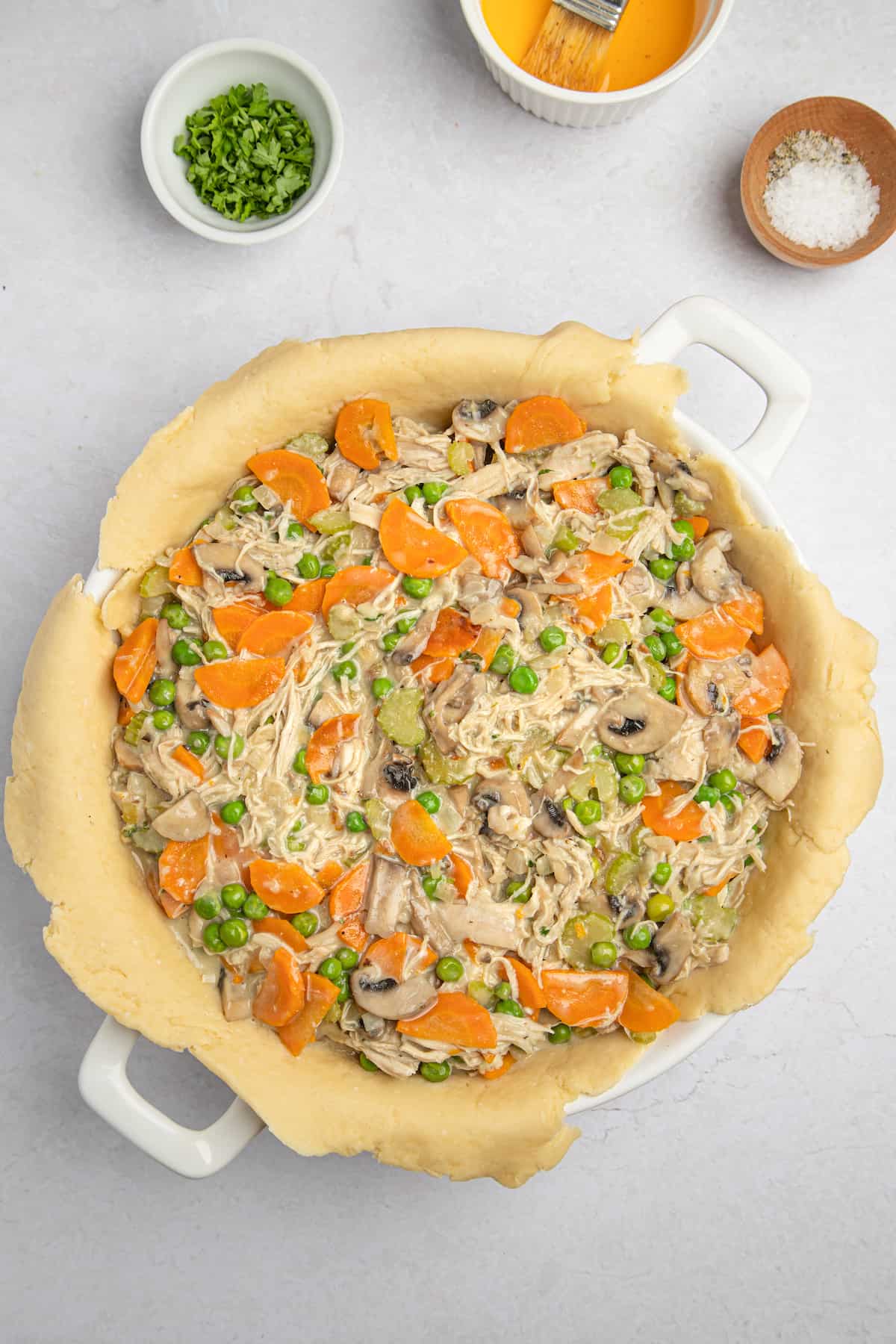 filled chicken pot pie