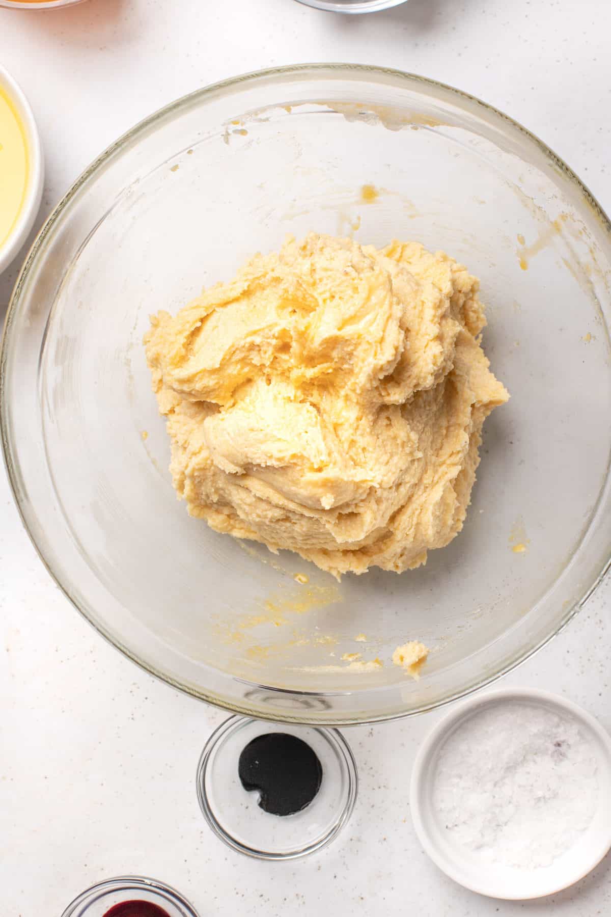 ingredients blended in a mixing bowl