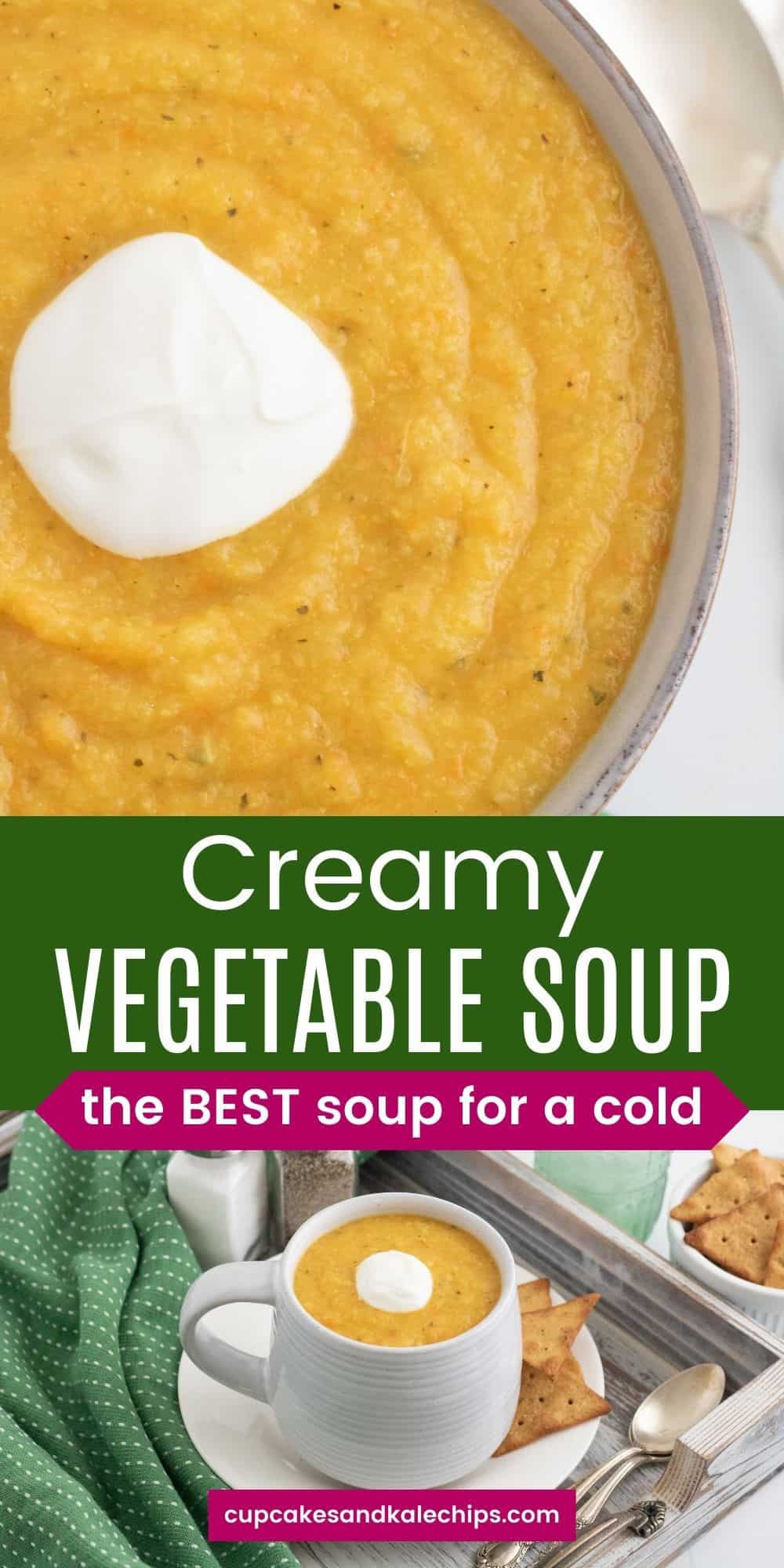 Creamy Flu Buster Vegetable Soup Cupcakes and Kale Chips