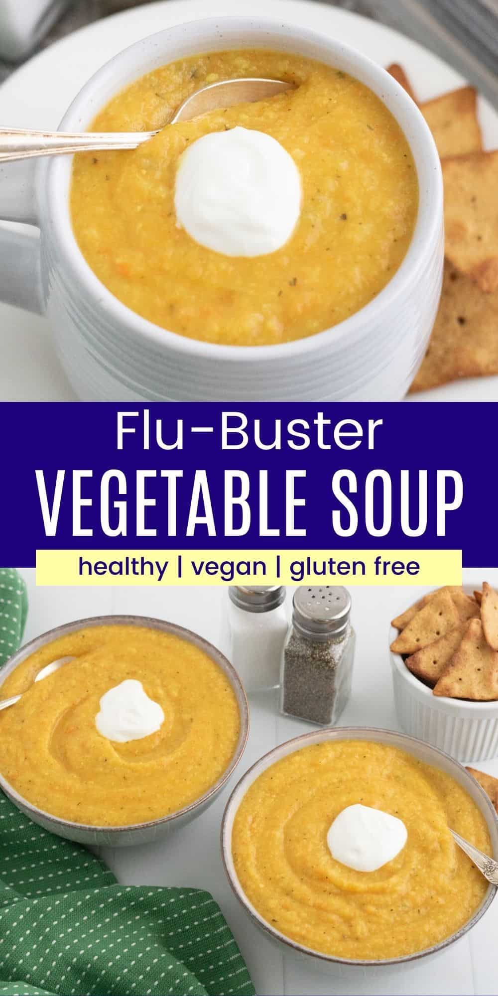 Creamy Flu Buster Vegetable Soup Cupcakes and Kale Chips