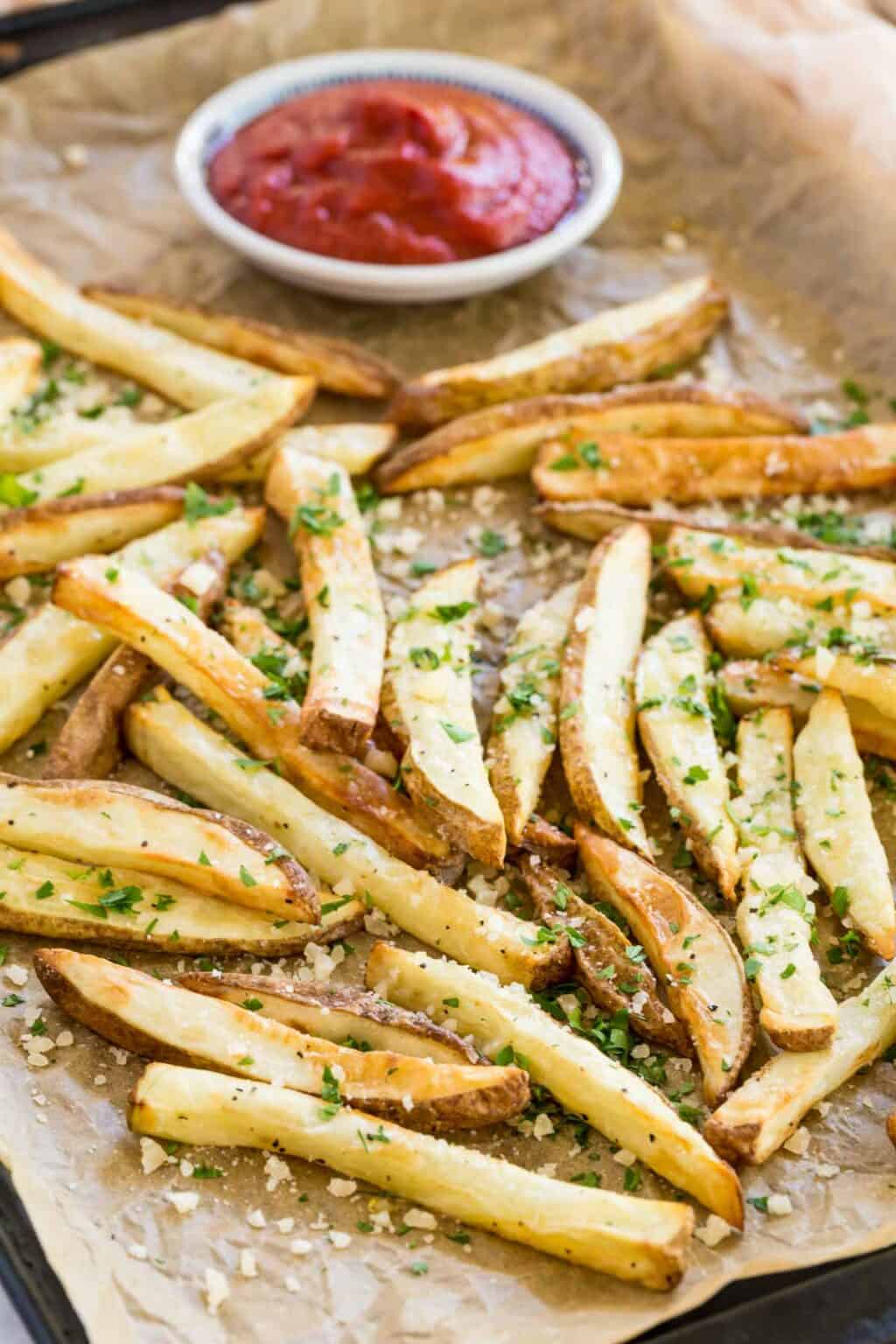 Crispy Air Fryer Parmesan Truffle Fries | Cupcakes & Kale Chips