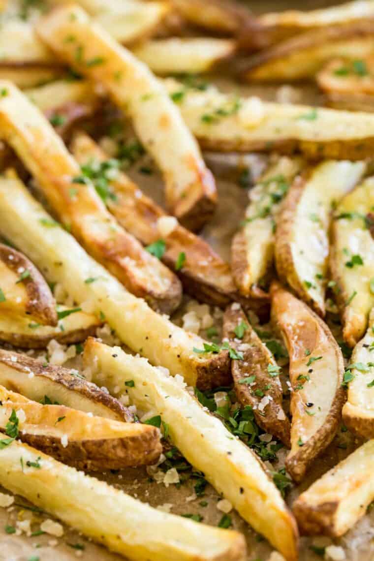 Crispy Air Fryer Parmesan Truffle Fries Cupcakes & Kale Chips