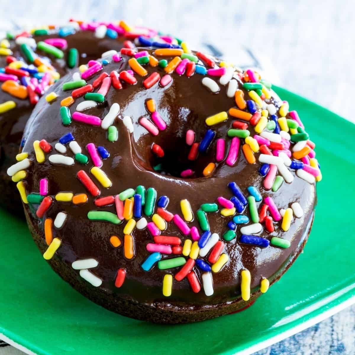 Baked Chocolate Cake Glazed Donuts (Gluten Free) - Basics with Bails