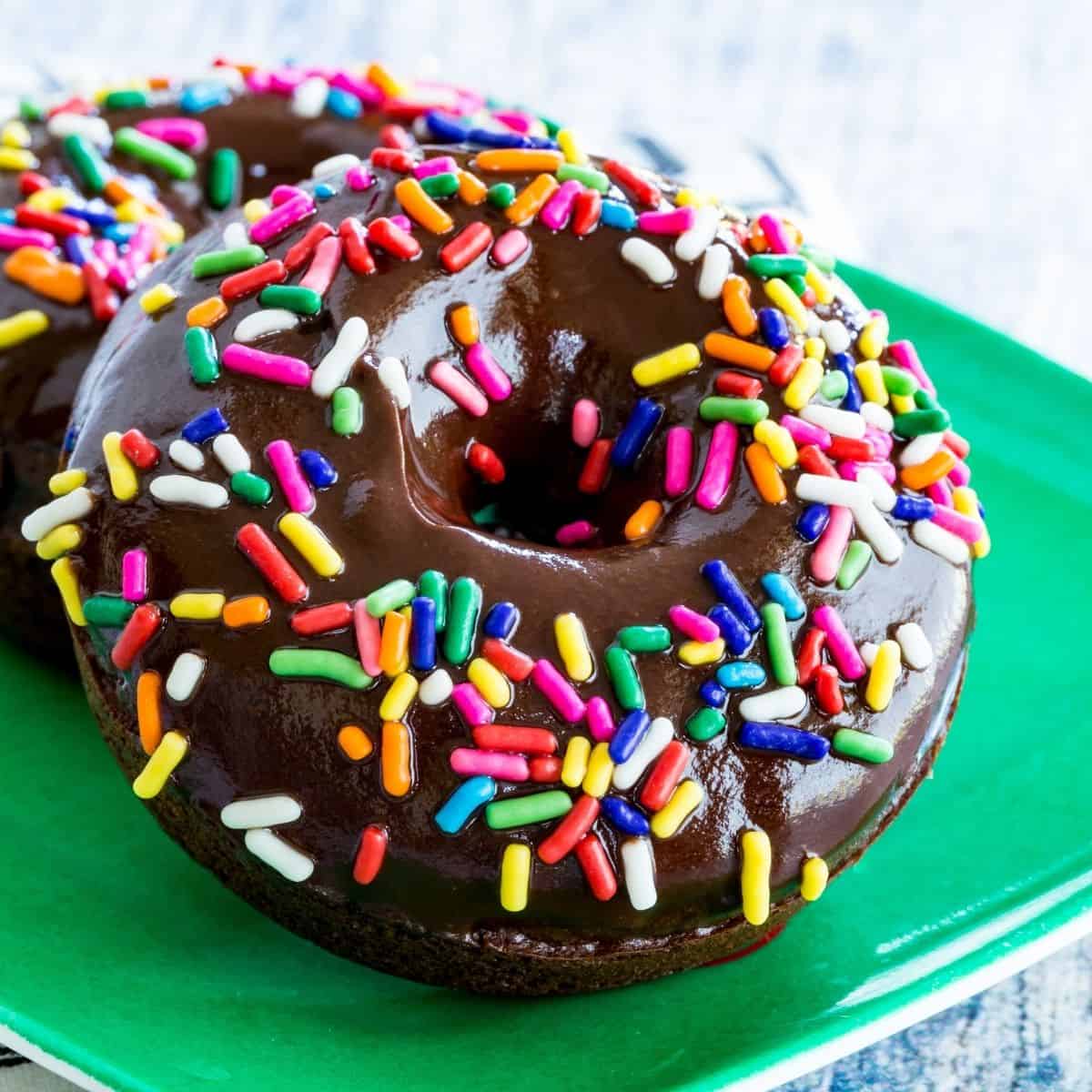 chocolate donut with sprinkles