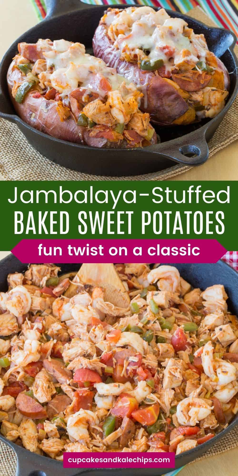 Jambalaya Stuffed Baked Sweet Potatoes Cupcakes & Kale Chips