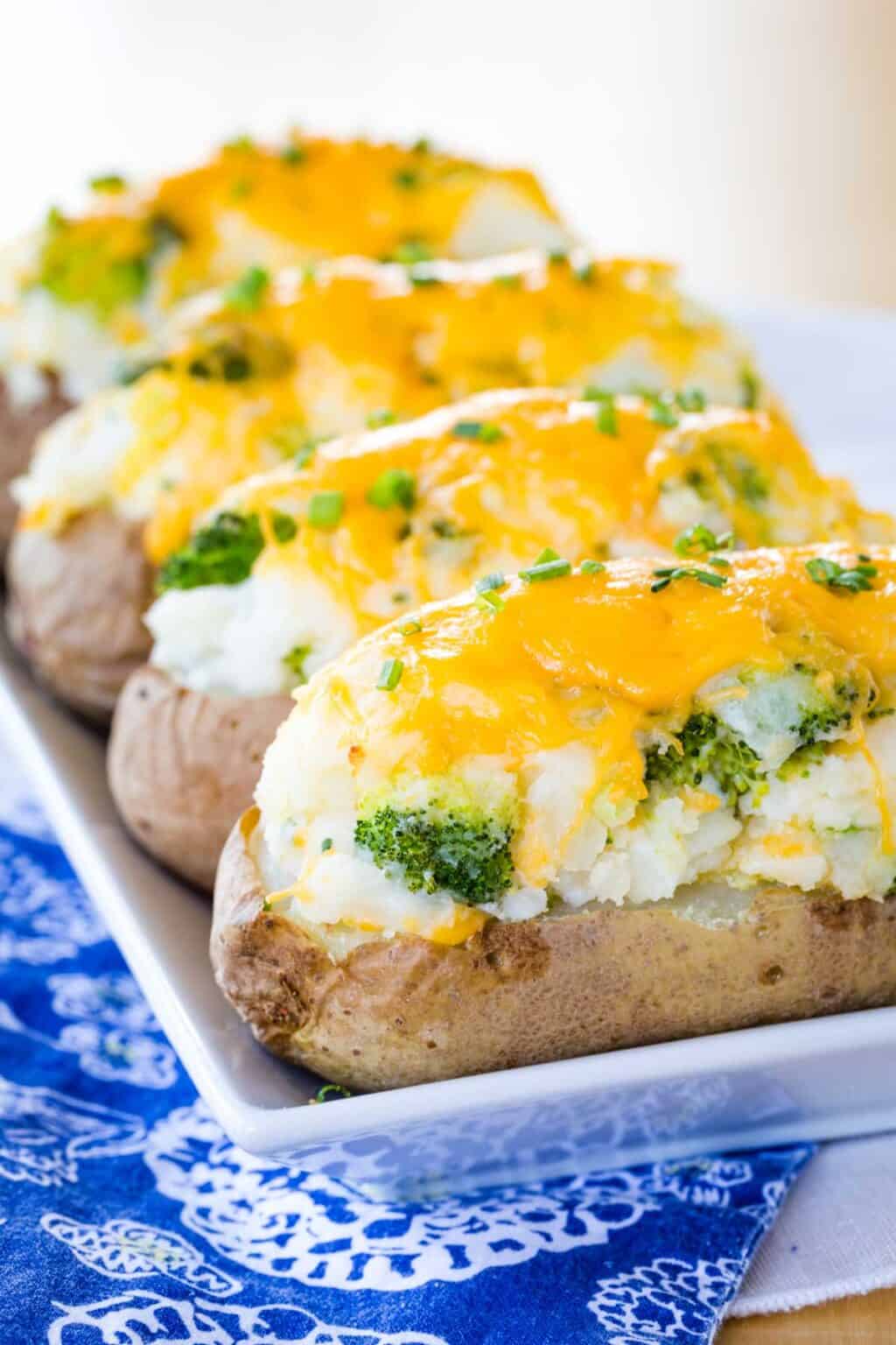 Broccoli Cheese Stuffed Baked Potatoes Cupcakes & Kale Chips