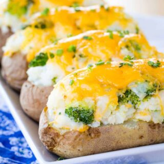 Broccoli Cheese Stuffed Baked Potatoes | Cupcakes & Kale Chips