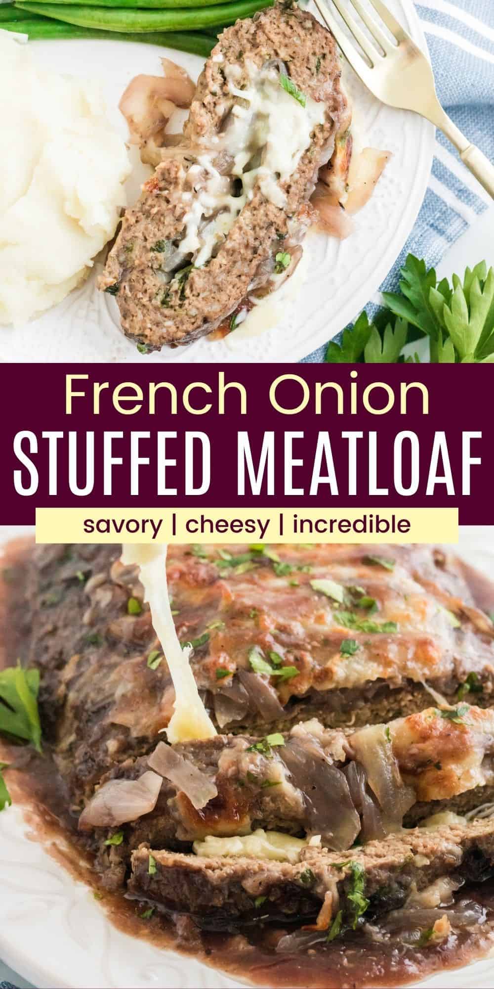 Hearty French Onion Stuffed Meatloaf | Cupcakes and Kale Chips