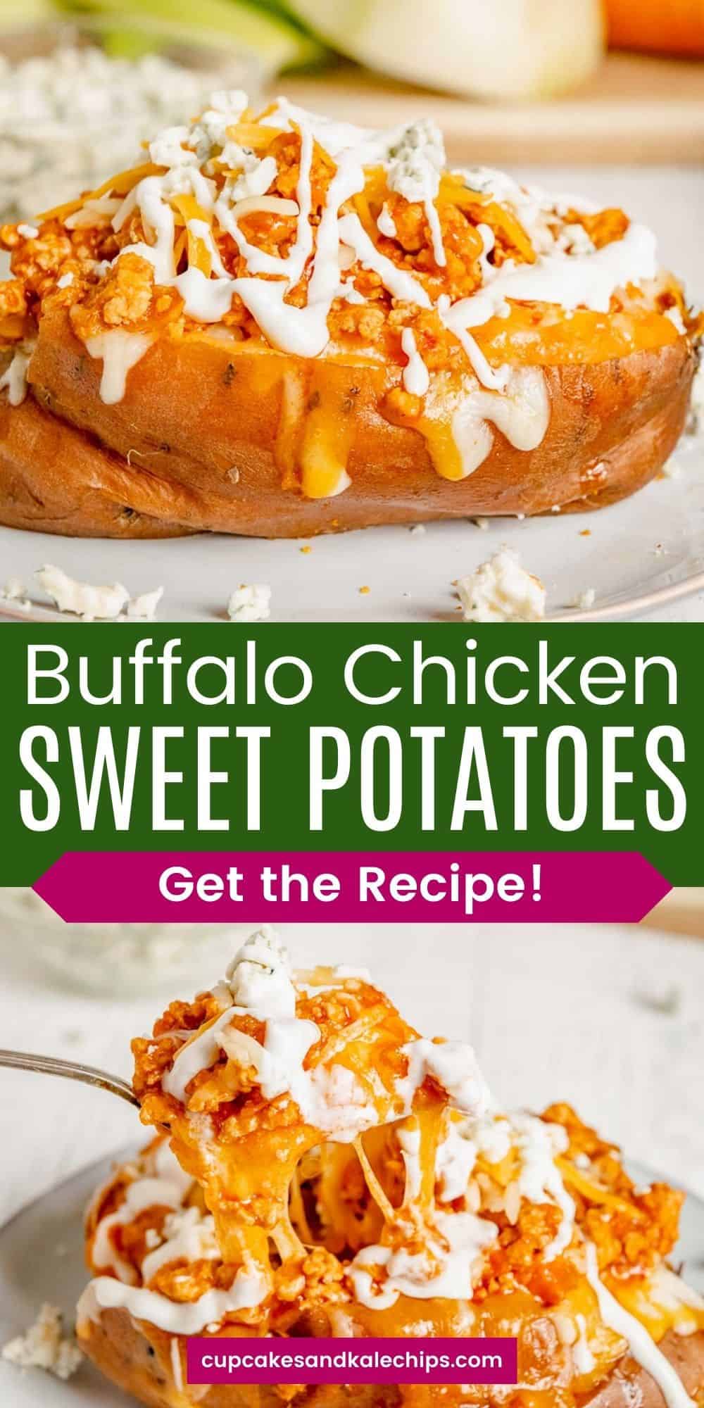 Buffalo Chicken Sweet Potatoes | Cupcakes & Kale Chips