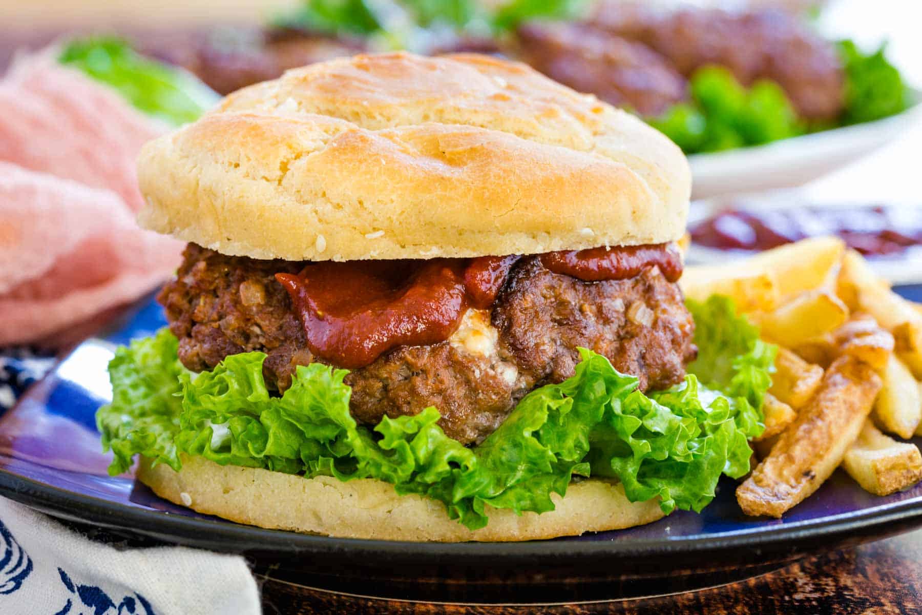 Stuffed Blue Cheese Burgers Cupcakes & Kale Chips