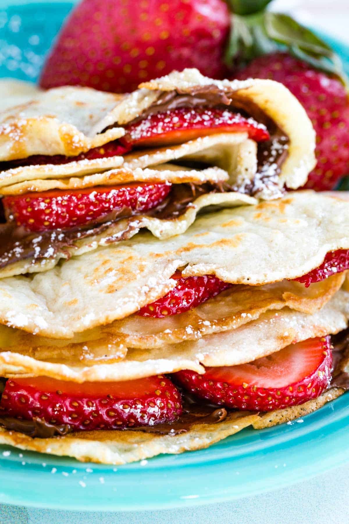 Nutella Crepes with Strawberries