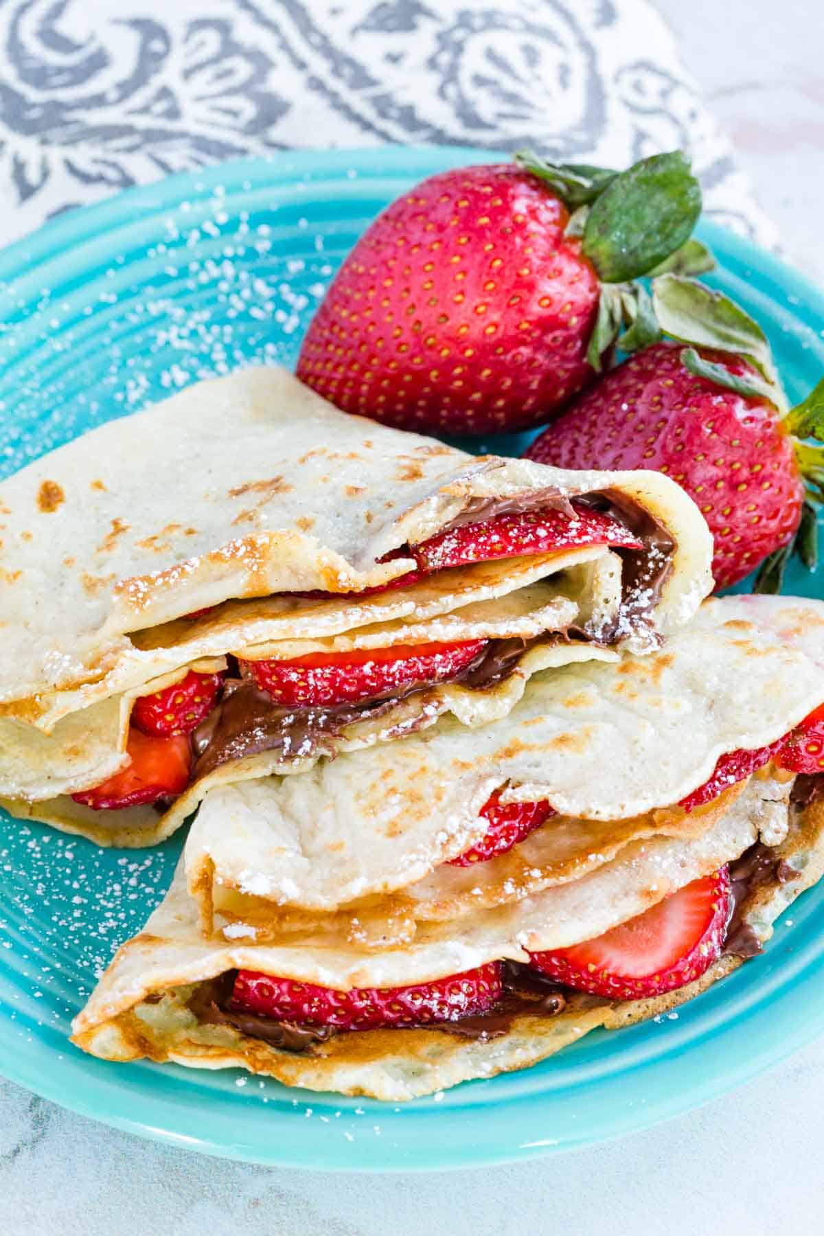 Nutella Crepes with Strawberries