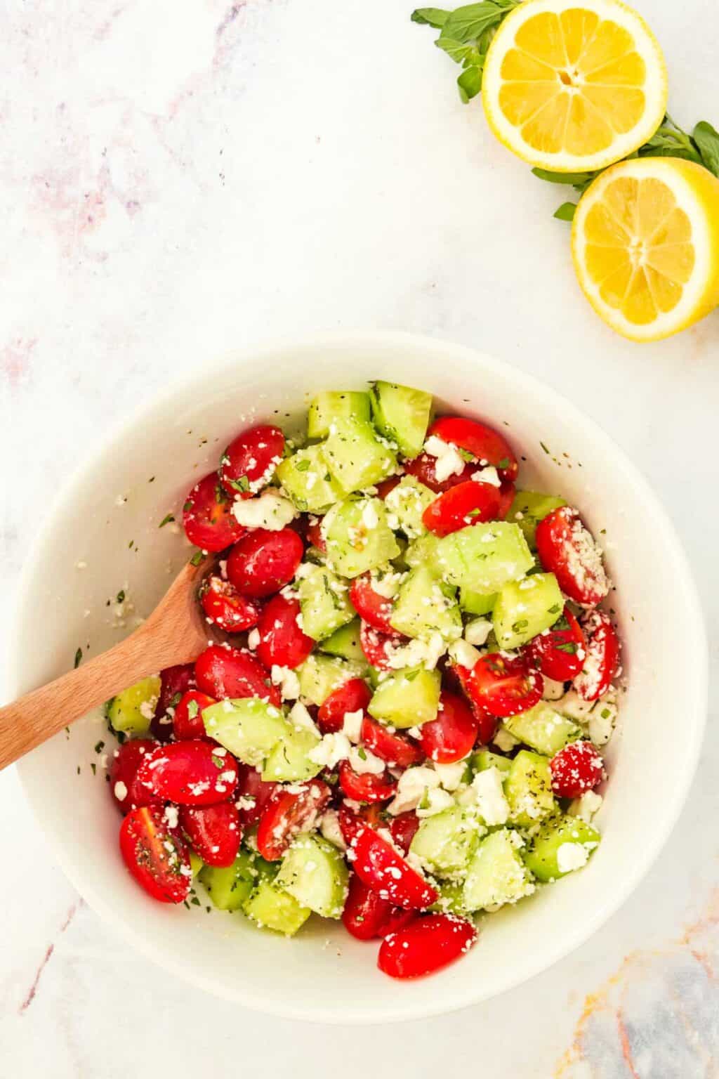 Cucumber Tomato Feta Salad | Cupcakes & Kale Chips