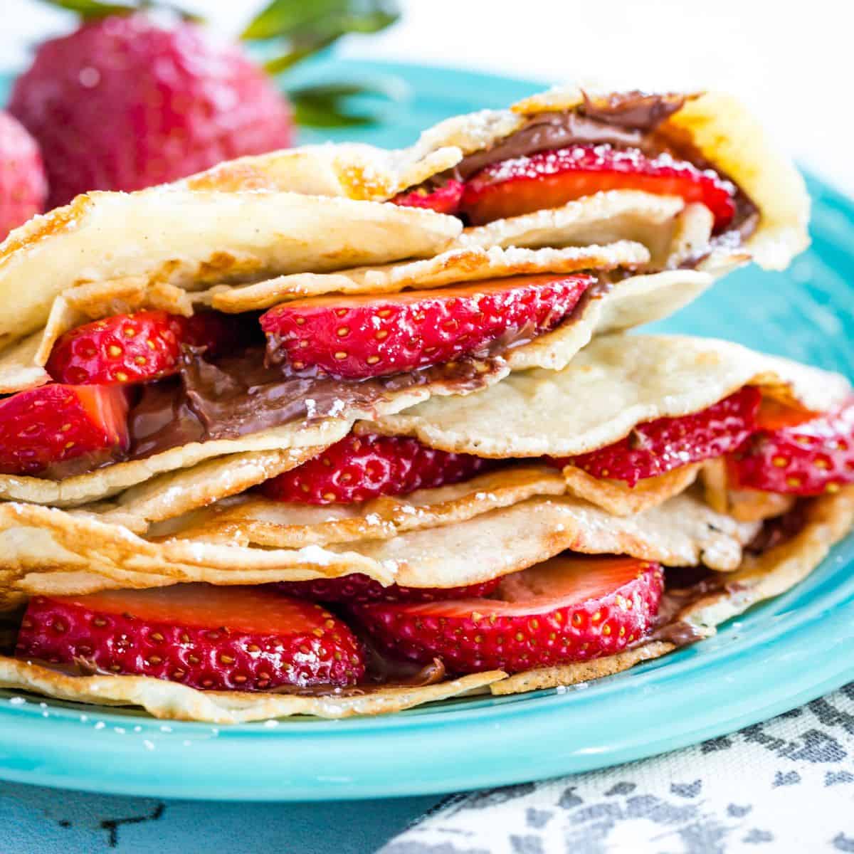 Nutella Crepes with Strawberries