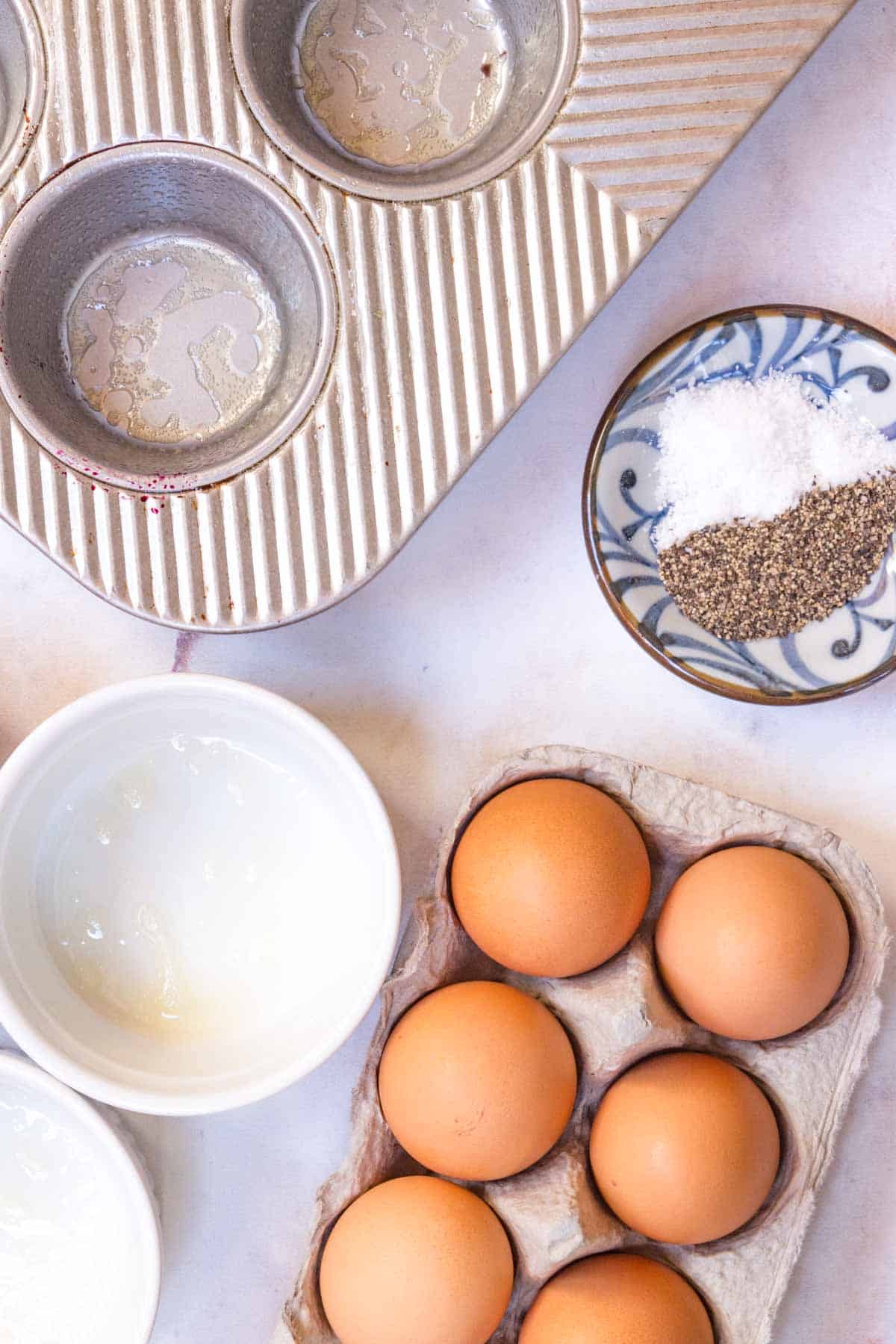 The ingredients for oven baked eggs.