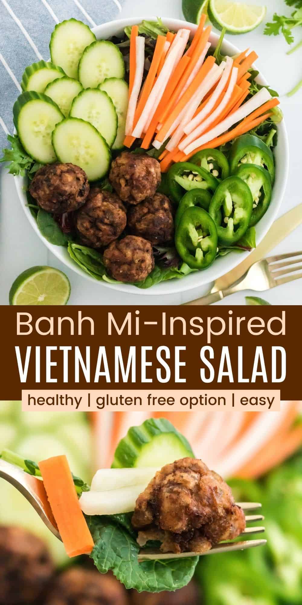 Easy Banh Mi Salad With Pork Meatballs | Cupcakes & Kale Chips