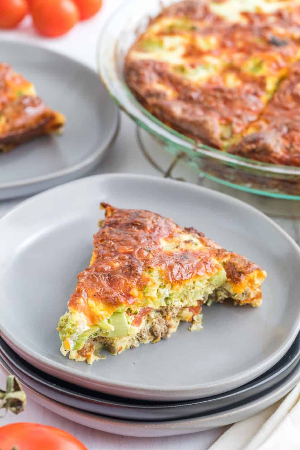 Tomato Broccoli Sausage Crustless Quiche Cupcakes & Kale Chips